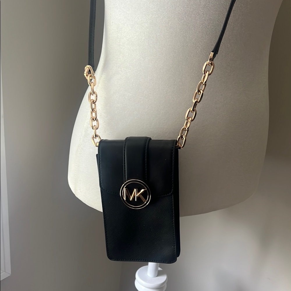 Michael Kors Black and Gold Crossbody Bag